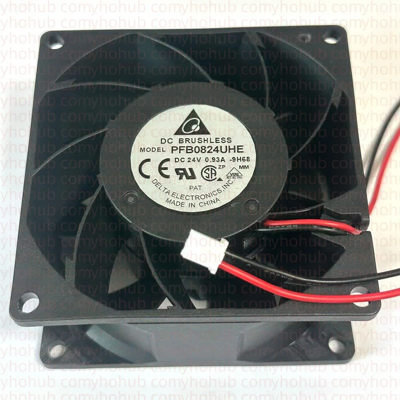 Delta Electronics PFB0824UHE DC 24V 0.93A 80x80x38mm 2-Wire Cooling Fan