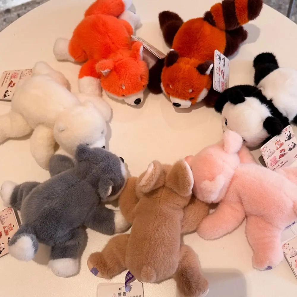 Lovely Sloth Husky Plush Lying Animal Table Ornament Pig Panda Raccoon Bear Plush Cartoon 18cm Stuffed Animal Doll Kids Toy