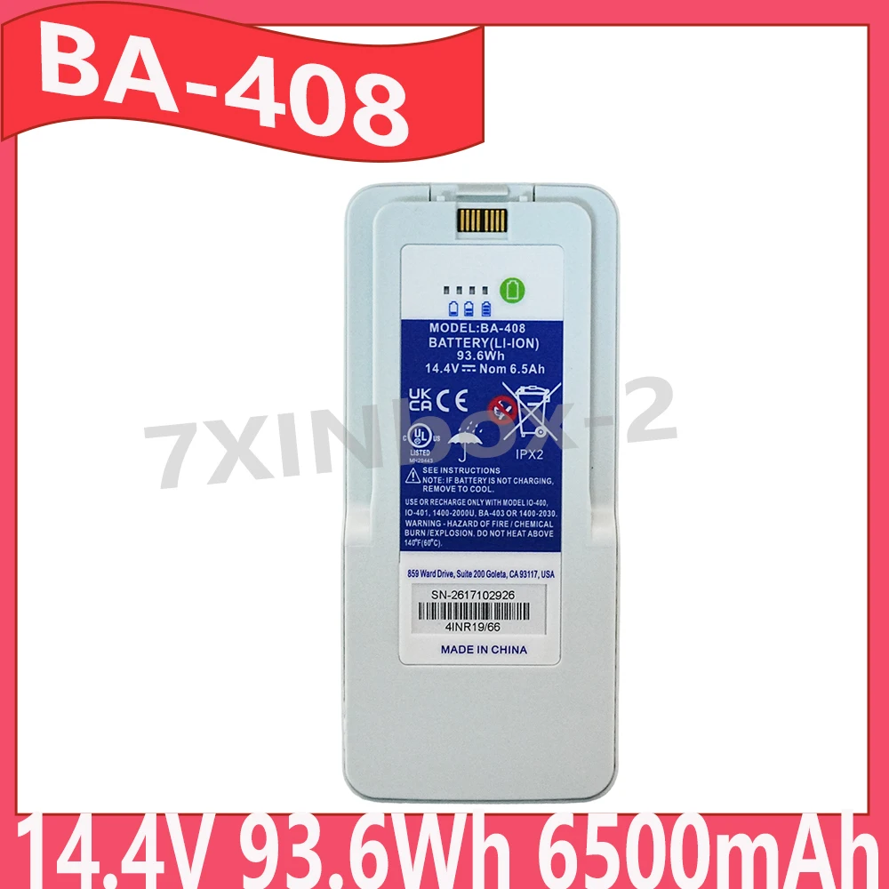 NEW BA-408 14.4V 93.6Wh 6.5Ah Double Extended Life Replace Battery For Inogen One G4 For OxyGo FIT