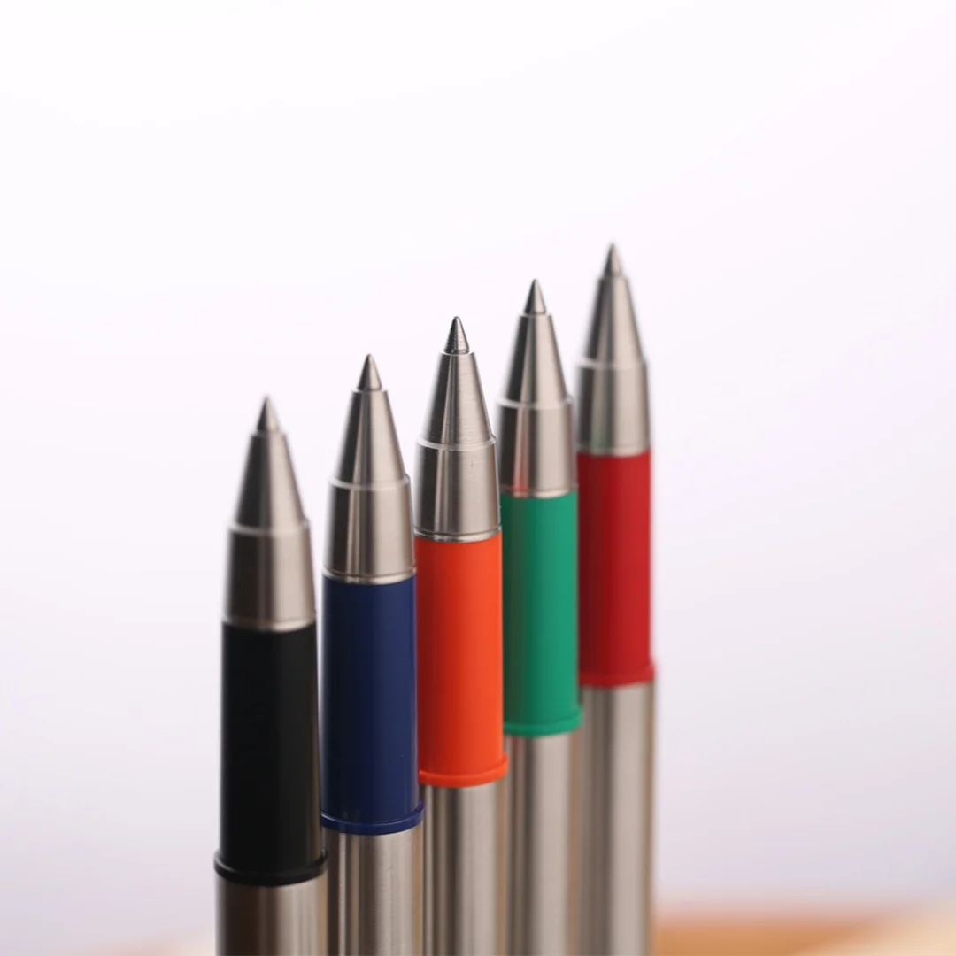 MAJOHN B25 Stainless Steel Ballpoint Pens Durable Refillable Fine Point Writing Pen for Student Office Gift