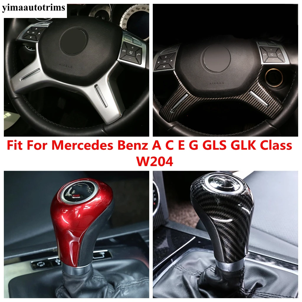 

Steering Wheel Frame / Gear Shift Knob Head Handle Cover Trim For Mercedes Benz A C E G GLS GLK Class W204 Accessories Interior