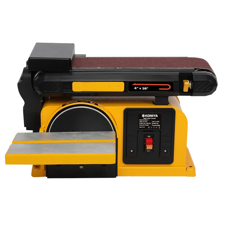 KOMIYA Belt Sander Disc Sander 4X6 Inch Disc Bench Sanding Adjustable table Belt Sander machine Combination for Word working
