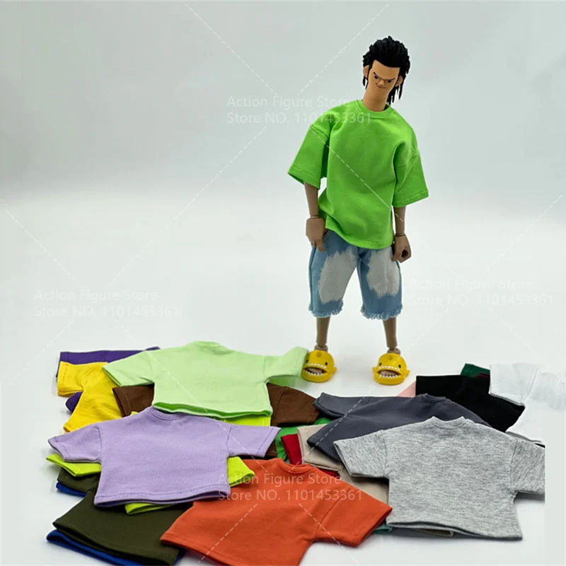 1/4 1/5 1/6 Male Oversized Short Sleeve T-shirt Mens Dropped Shoulder Loose Sports Tops Tees for 12