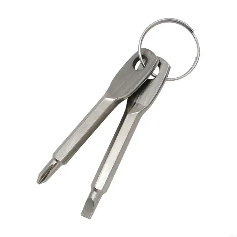 A6hd mini conjunto chave fenda bolso chaveiro ferramentas ar livre aço preto, prata, cabeça chata chave