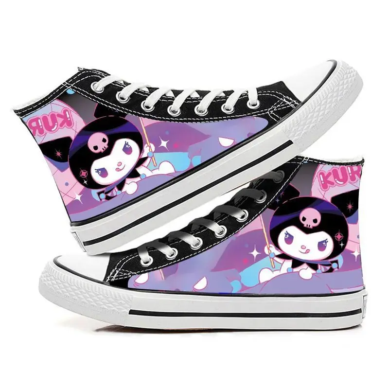 

New Kawaii My Melody Kuromi Couple Canvas Shoes Student Casual Shoes Cartoon Breathable Fashionable High Top Canvas Shoes Gift