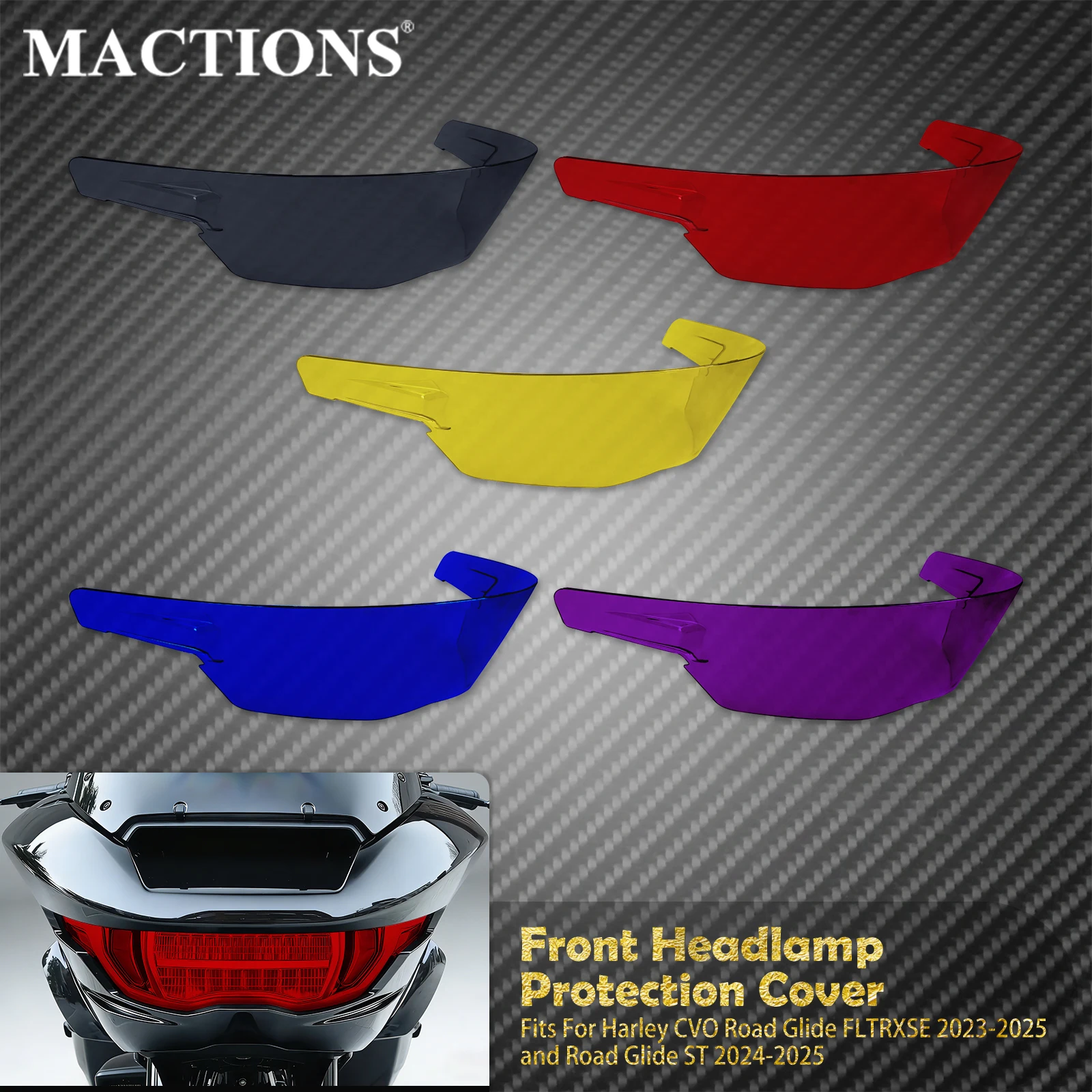Motorcycle Headlight Cover Headlamp Protector Front Guard Fairing For Harley Touring CVO Road Glide 23-2025 Road Glide ST 24-25