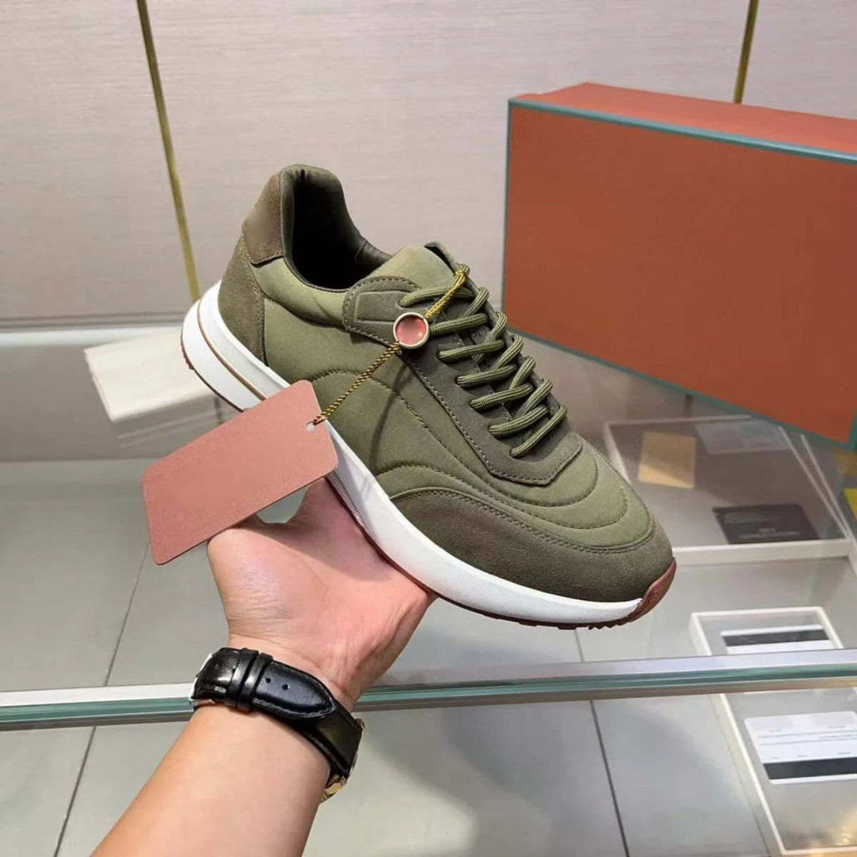 Luxe Heren Retro Running Shoes Casual Sneakers Leder Mesh Chunky Trainers Comfortabele Veelzijdige Dad Shoes Dagelijks Wandelen 2026 Nieuw