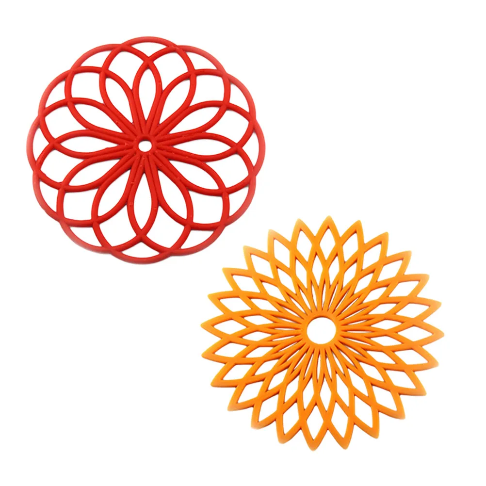 

1 Pc Round Flower Silicone Insulation Mat NonSlip Heat Resistant Pad For Kitchen Dining Room Stylish Home Supplies