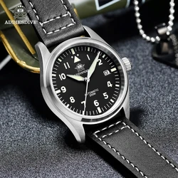 ADDIESDIVE Business Men's NH35 Automatic Mechanical Watch Calendar Display 200M Diving Wristwatch Luminous Leather/Steel Watches