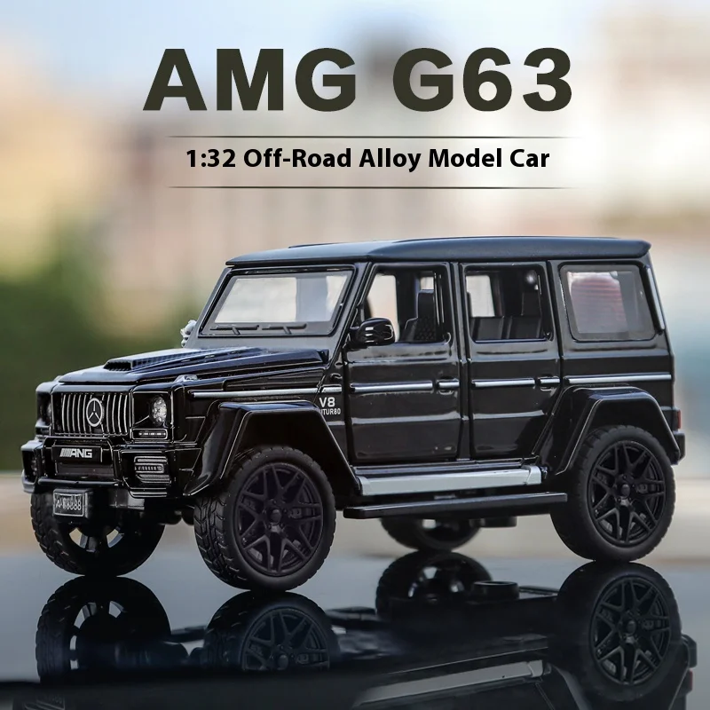 1:32 Scale G63 Alloy Toy Car Model with Sound, Light & Spring-Back Action - Ideal Gift for Kids & Car Enthusiasts - Authentic