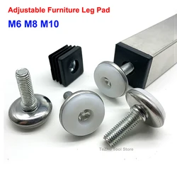 1PCS M6 M8 M10 Adjustable Leveling Chair Leg Feet Screw-in Base Nut Plug Furniture Mat Table Floor Protector Anti-slip Pad