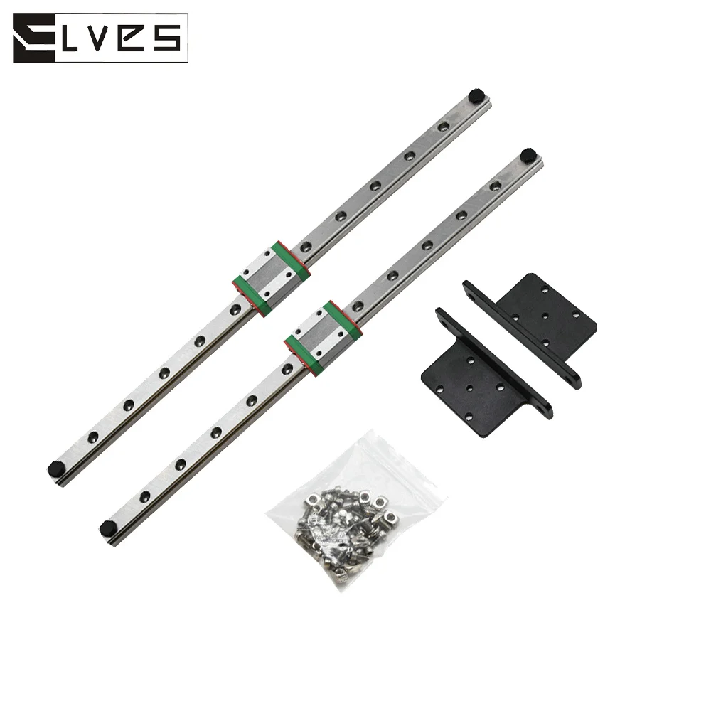 Elves Acessórios para impressora 3D Ender3/Ender3 Pro/Ender 3 V2 Peças de atualização Kit de trilho linear Y-AXIS MGN12H 300mm de comprimento