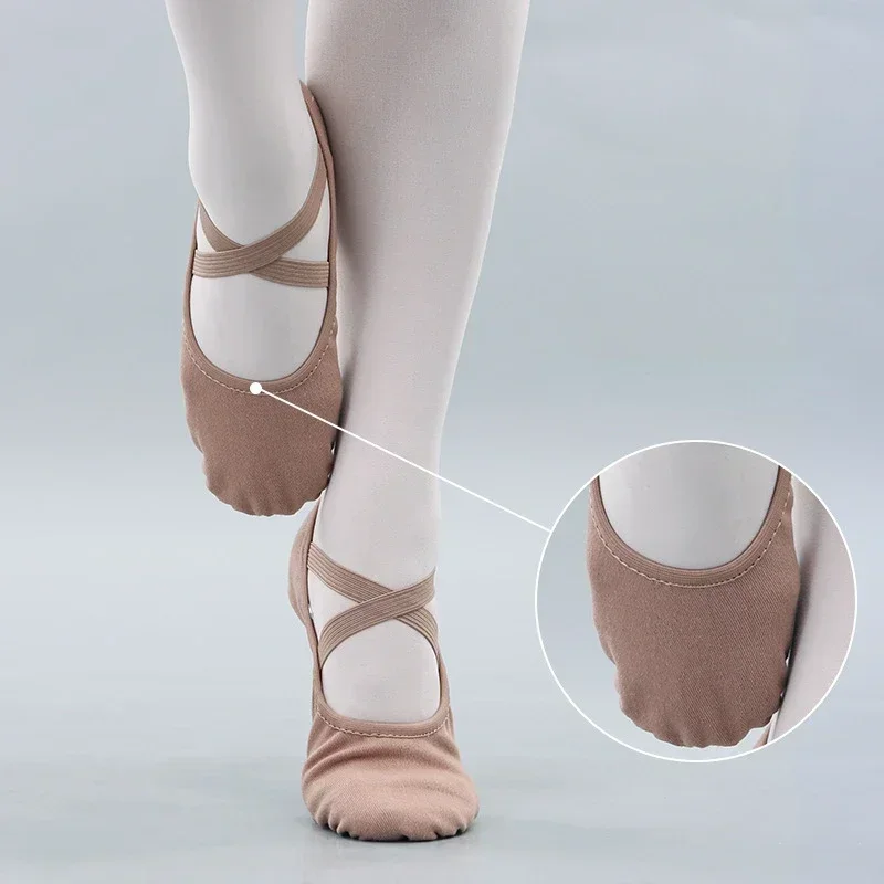 Tissu élastique danse formation adulte femmes fille MenCow daim chaussure semelle souple Ballet enfants chaussures de danse en gros