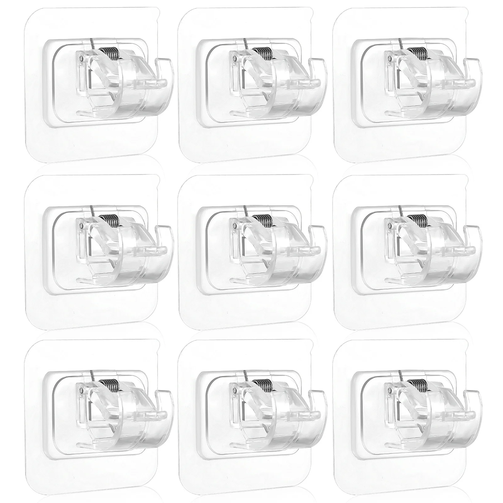 

10Pcs No Drill Curtain Rod Brackets Strong Sticky Glue Firm Spring Clips Long Service Life Perfect for Towel Rods Crafts