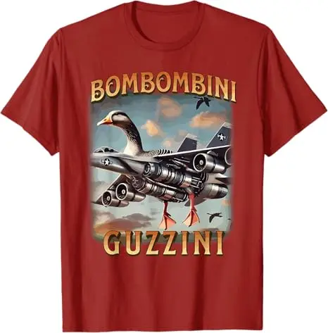 مضحك Bombombini Guzzini - الإيطالية Brainrot ميمي تي شيرت روح الدعابة Ai Goose Y2k تصميم الجرافيك الزي الجدة هدية قائلا المحملة