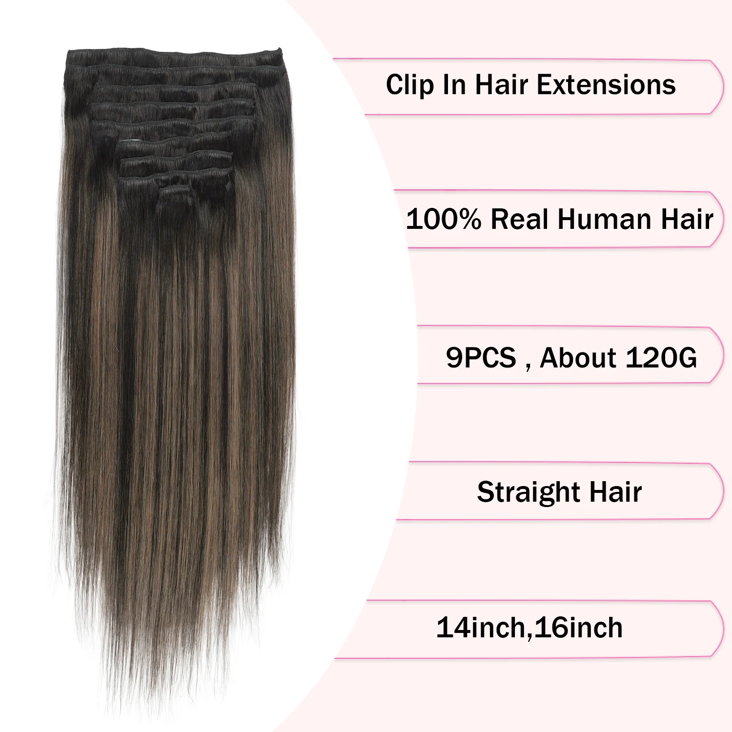 Extensiones de cabello con cli - Seamless Clip In Hair Extensions Human Hair reseña y precio