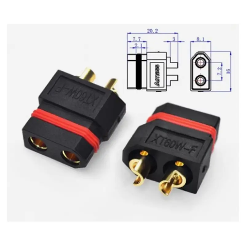 ABUG-Amass XT60EW-M XT60W-F Mountable Male Female XT60E Plug Connector For RC For FPV Racing Drone Aircraft