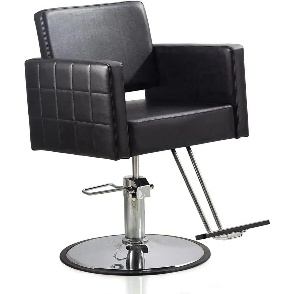 

Black Hydraulic Barber Styling Chair Hair Beauty Salon Equipment Round Base