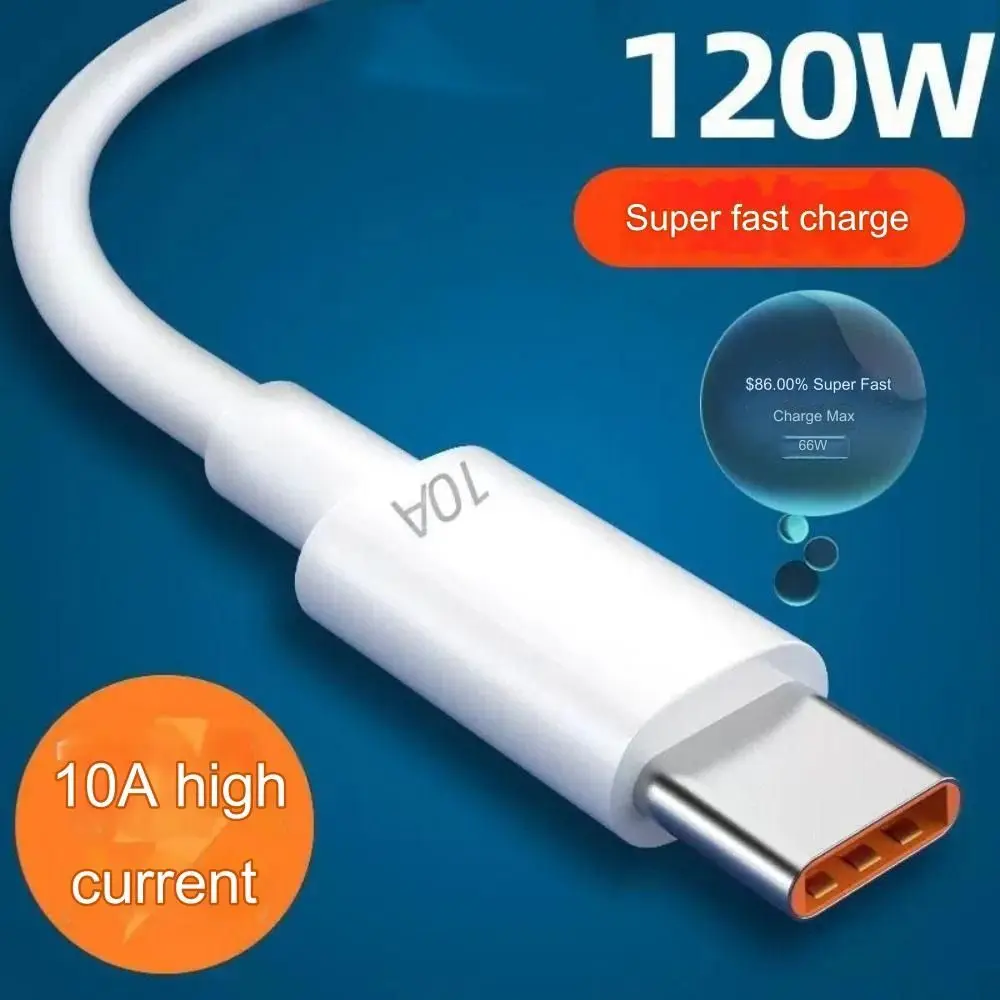 

New USB Type C Cable 120W 10A 10A Fast Charging Wire Charging Cable USB C Data Cable Cord for Huawei