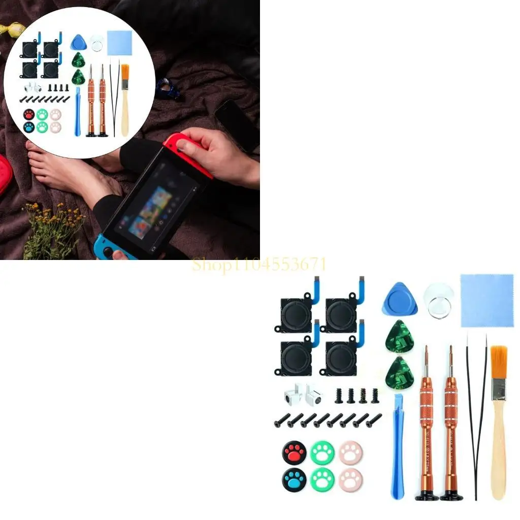スイッチoled用ドライバー修復ツールキット付きベストセラー交換用アナログサムスティック