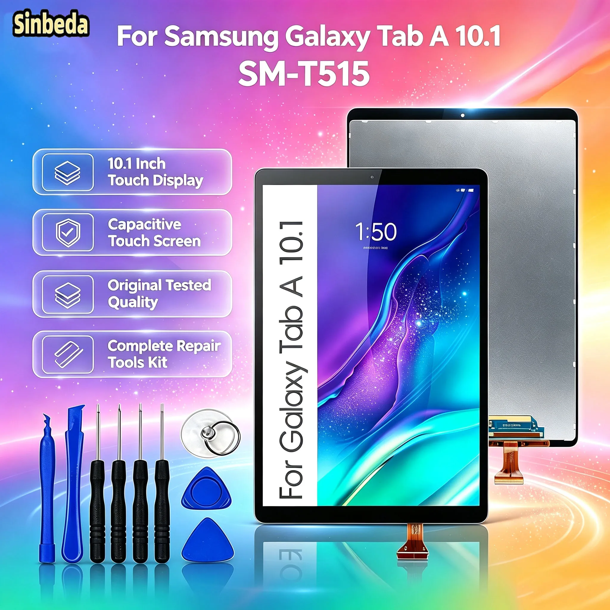 Repalcement Touch Screen LCD Display For Samsung Galaxy Tab A 10.1(2019) T515 SM-T515 Capacitive Screen With Repair Tools