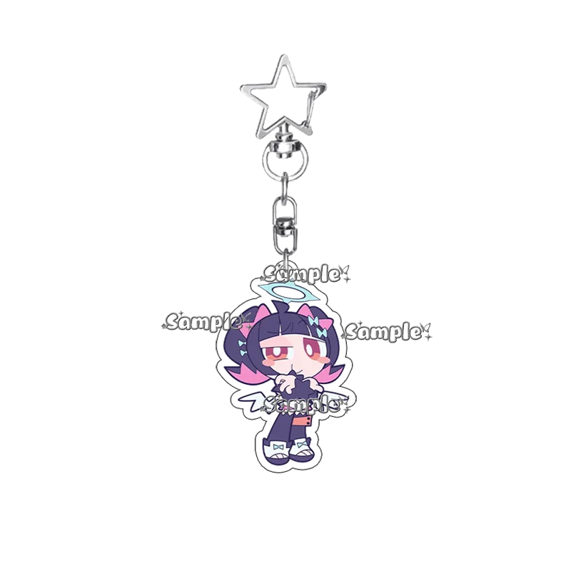 Cartoon Cute Anime Blue Archive Style Kawaii School Girls Angel Demon Q Version Acrylic Keychain Backpack Keyring Pendant Decor view 5