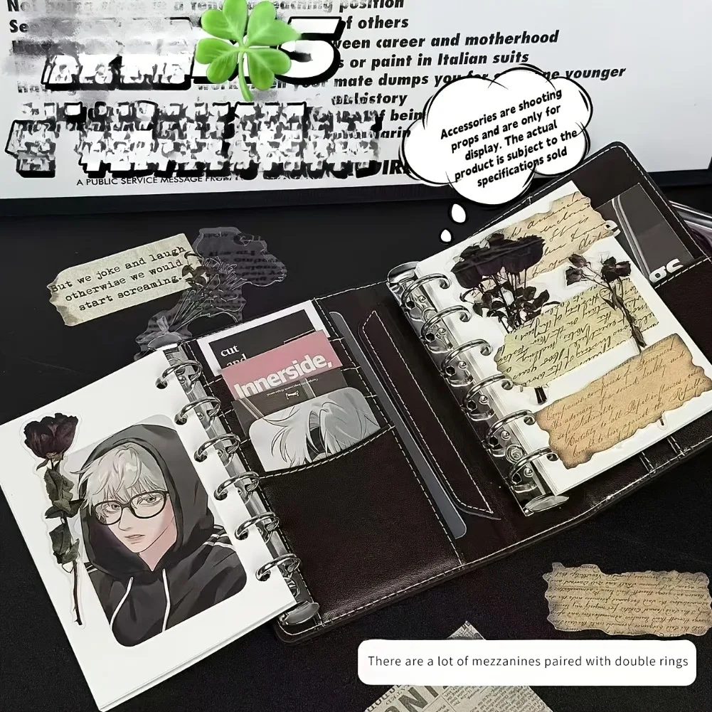 

Корейский кожаный блокнот-органайзер A7, винтажный, минималистичный, с прошитой обложкой, для самостоятельного оформления, портативный ежедневник, дневник, вставки для фотографий, блокнот для путешествий