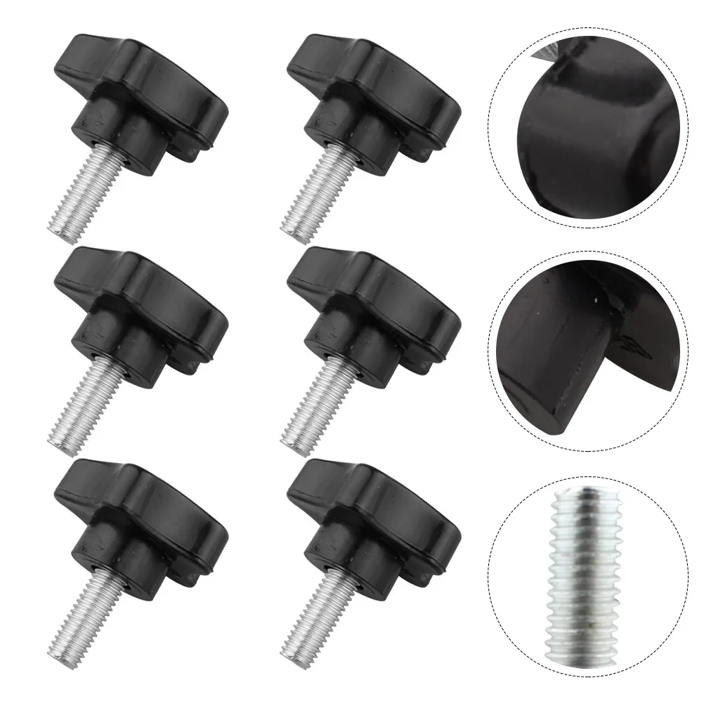 

6Pcs Handgrips Thread Knob Plum Blossom Shaped Screw-on Handle Clamping Knob for Mechanical Instruments and Food Industry