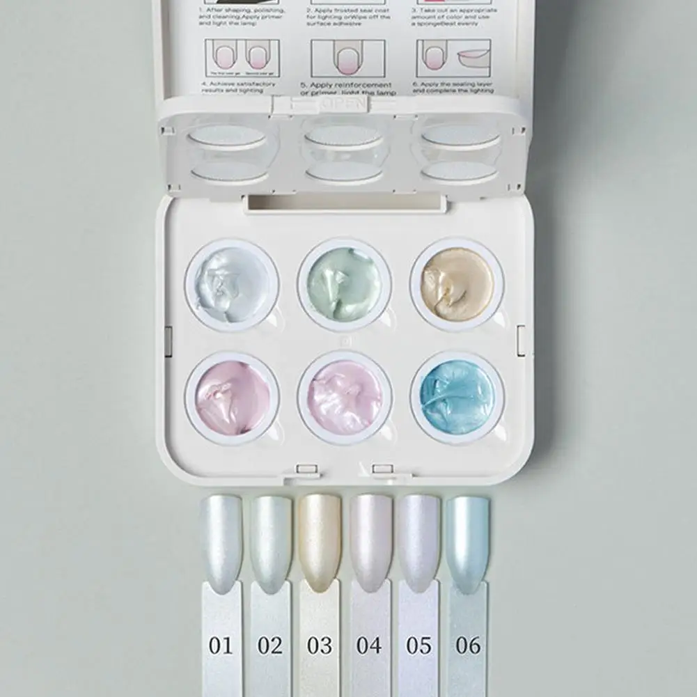 

Палитра для гель-лака с 6 ячейками, двухслойная, для УФ/LED-отверждения, высокоэластичная, пористая, для градиентного френча и эффекта румян на ногтях