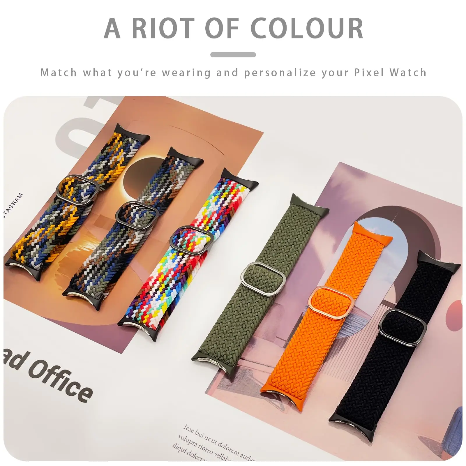 Bucle Solo trenzado para Google pixel 3, accesorios para reloj inteligente, cinturón de nailon elástico ajustable, pulsera de correa, correa de reloj Pixel