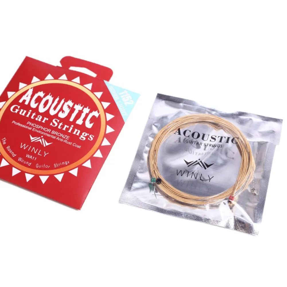 Струны для классической гитары, стальной сердечник, легкие акустические струны, гитарные струны с покрытием из фосфорной бронзы для профессионалов на гитаре