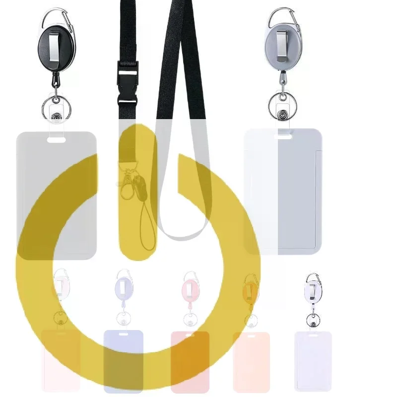 Retractable Badge Holder With Lanyard Slide Cover ID Card Holder Durable Work Card Sleeve For Office Staff School Student