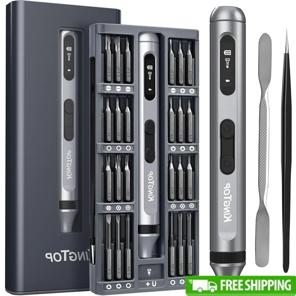 

52 in 1 Precision Screwdriver Set Mini Electric Cordless Screwdriver S2 Steel Magnetic Bits Compact Tool Kit with LED Light