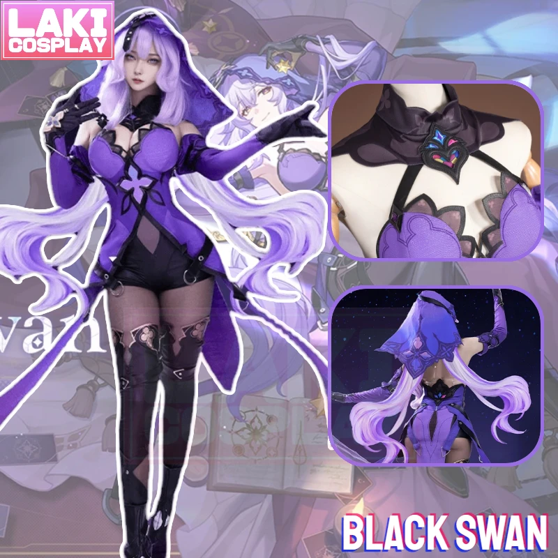 

Star Rail Black Swan Cosplay Costume Game Honkai Star Rail Black Swan Soothsayer Elegant Costume Carnival Party Role Play Outfit