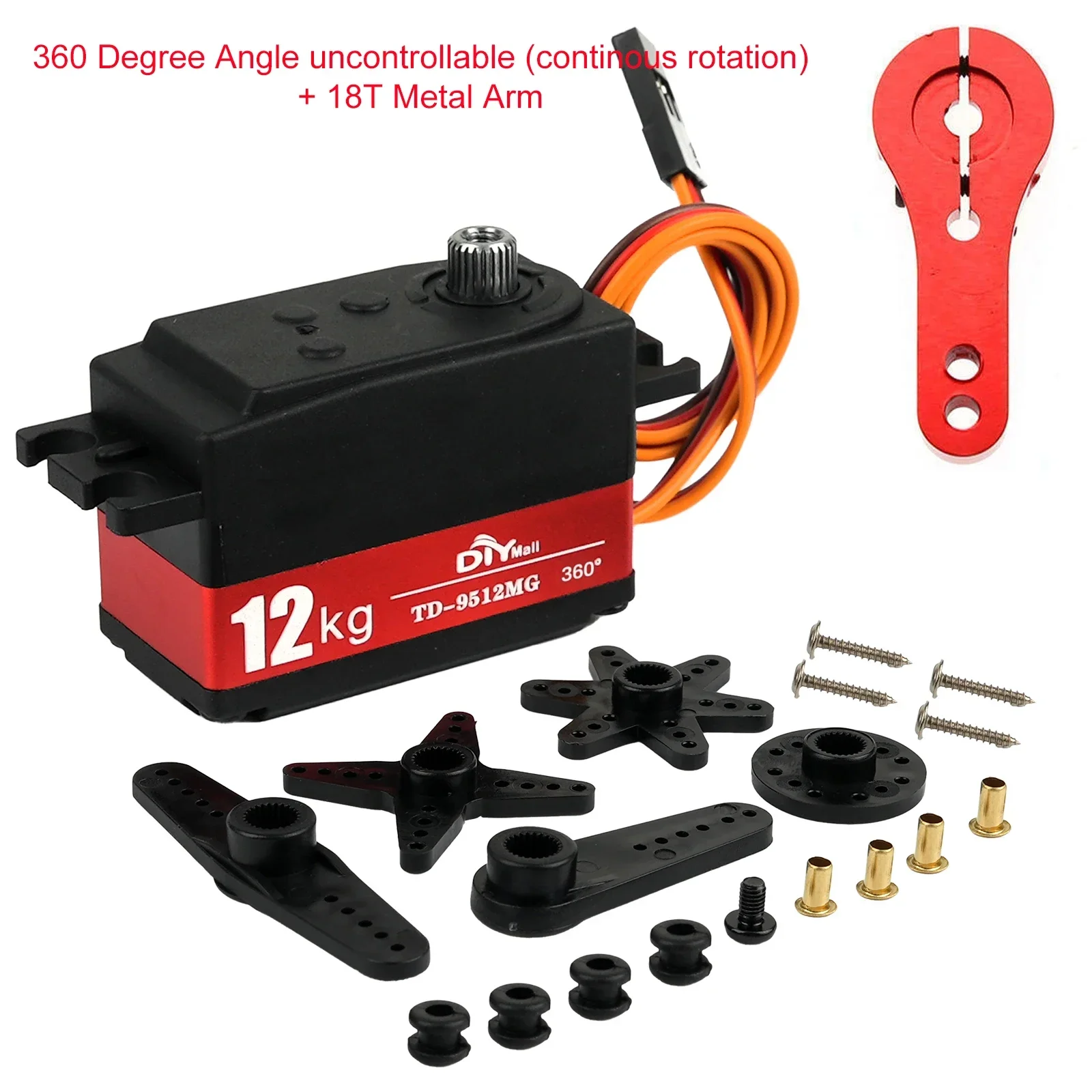 12 kg digitales Servo TD-9512MG Halbmetall 4,8 V-7,4 V Lenkgetriebe 180/270/360 Grad für RC Auto 1:8 1:10 Drift Car Flat Runner