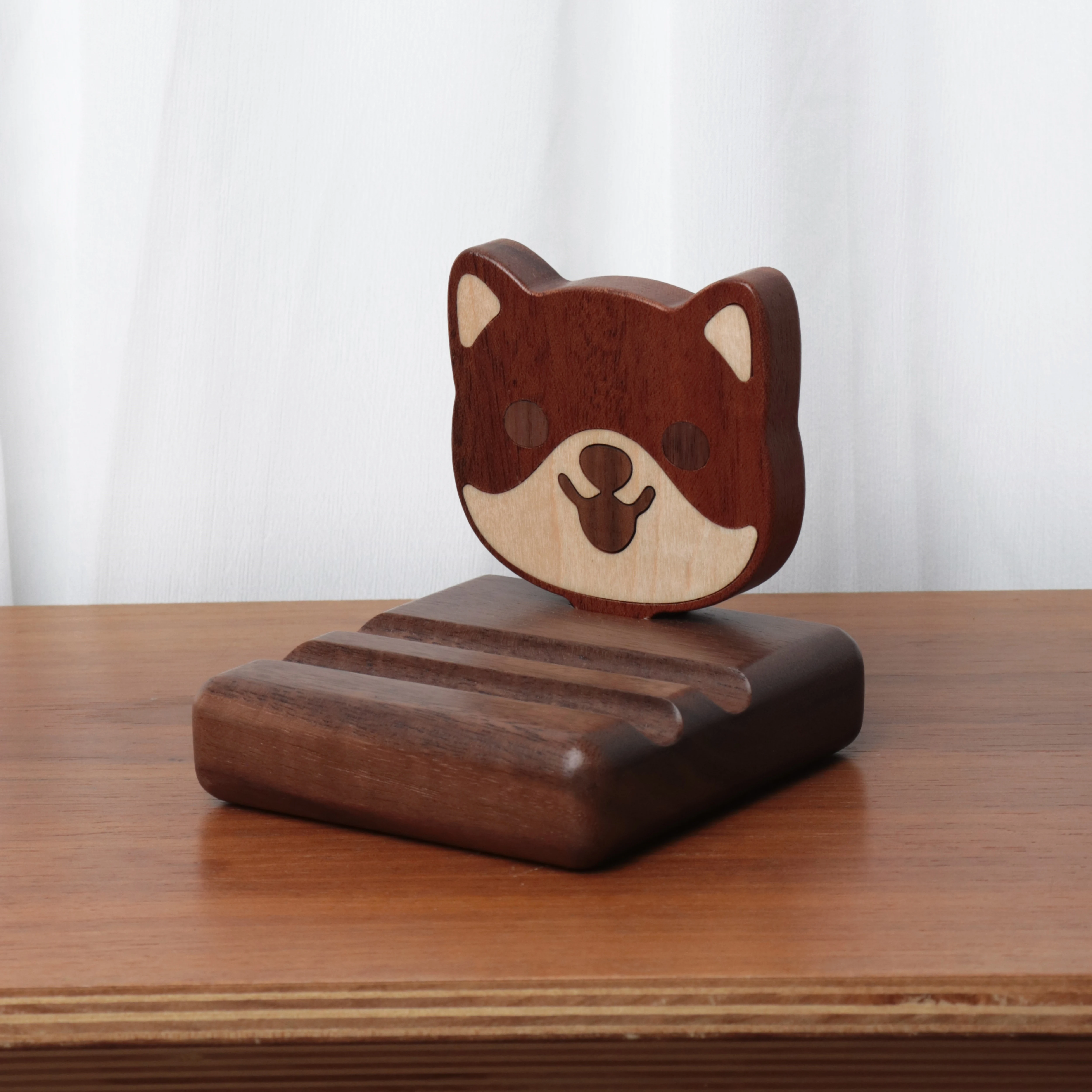 2-in-1 Magnetic Wooden Phone Stand & Refrigerator Magnet – Multifunctional Handmade Solid Wood Phone Holder, Creative Gift Idea