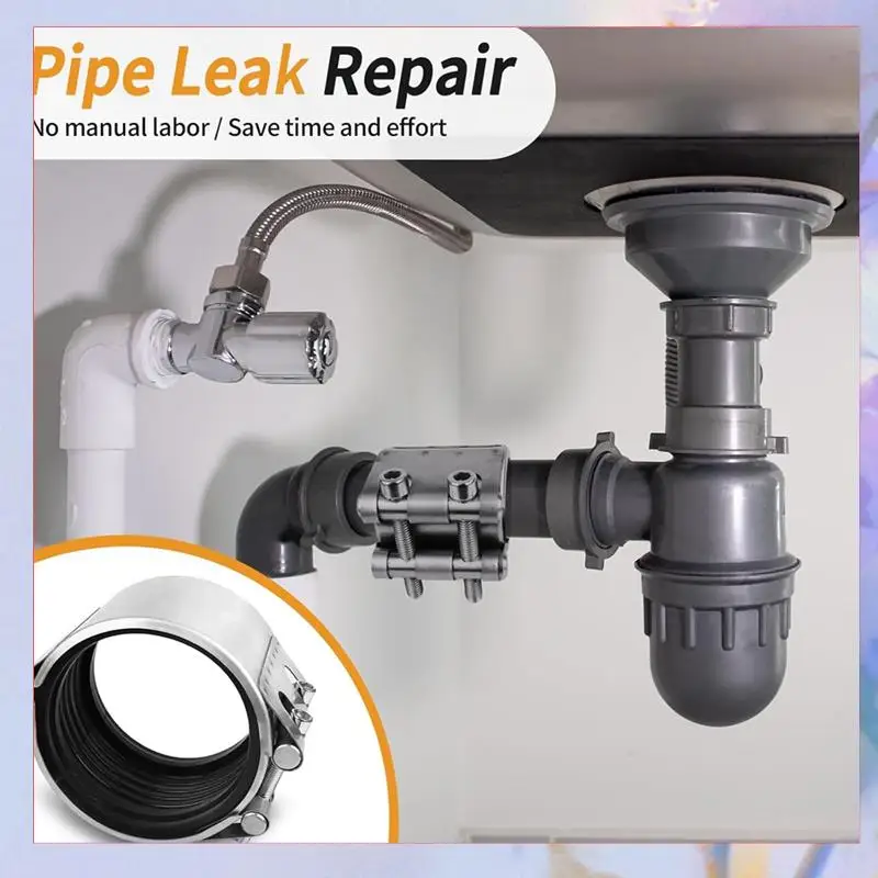 

Pipe Repair Clamp Leak Sealer,Emergency Pipe Repair Kit For Plastic And Metal Pipes-[A04I]