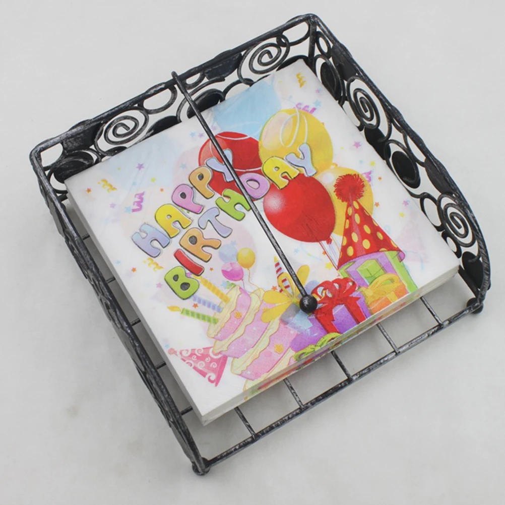 

80 Sheets Disposable Paper Napkins Birthday Party Supplies Green Pattern Cocktail Decorations Strong Absorption Kitchen Bar