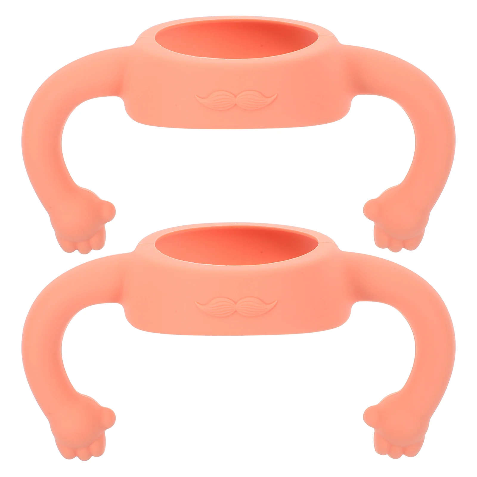 

2 pcs Silicone Baby Bottle H Soft Infant Milk Feeding Toddler Holder ange Pink Easy Install Comfortable Grip