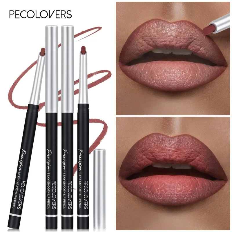 Matita per labbra eyeliner vellutata a doppio scopo Impermeabile resistente al sudore Facile da scivolare Matita per trucco nudo Strumento per trucco di lunga durata