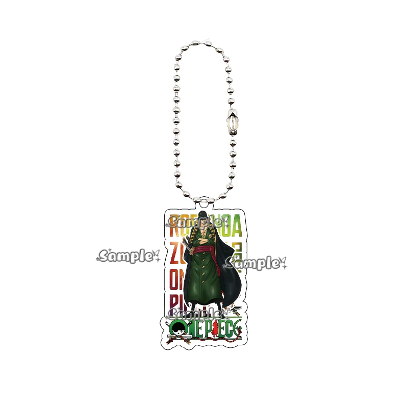 Anime Acrylic Keychain Monkey D Luffy Portgas D Ace Trafalgar Law Roronoa Zoro Classic Bag Pendant Beaded Key Chain Rings Charm view 5