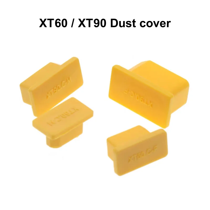 XT60 XT90 Male Female Dust cover smart cover Dust cap PVC 90 degrees Soft and Hard yellow