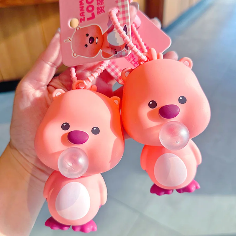 

12Cm Anime Loopy Blowing Bubble Pinching Joy Keychain Female Ruby Doll Pendant Bookbag Small Jewelry Keychain Birthday Gifts