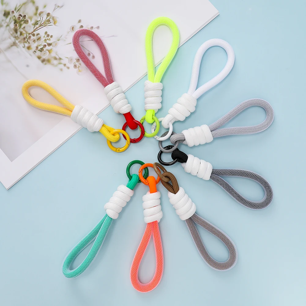 

1Pcs 9 Colors Metal Polyester Knot Phone Keychain Clips for DIY Keychain Accessories Mobile Strap Jewelry Making