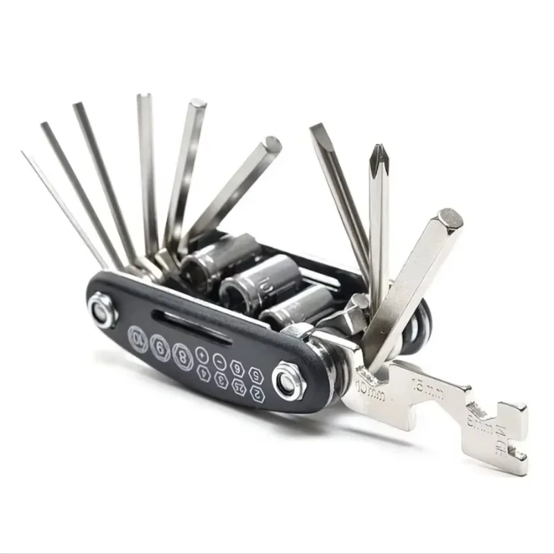 16 in 1 Bike Multitool Portable Multi-Functional Tools Emergency Maintenance Repair Cycling Mountain Bike Multitools For Bicycle