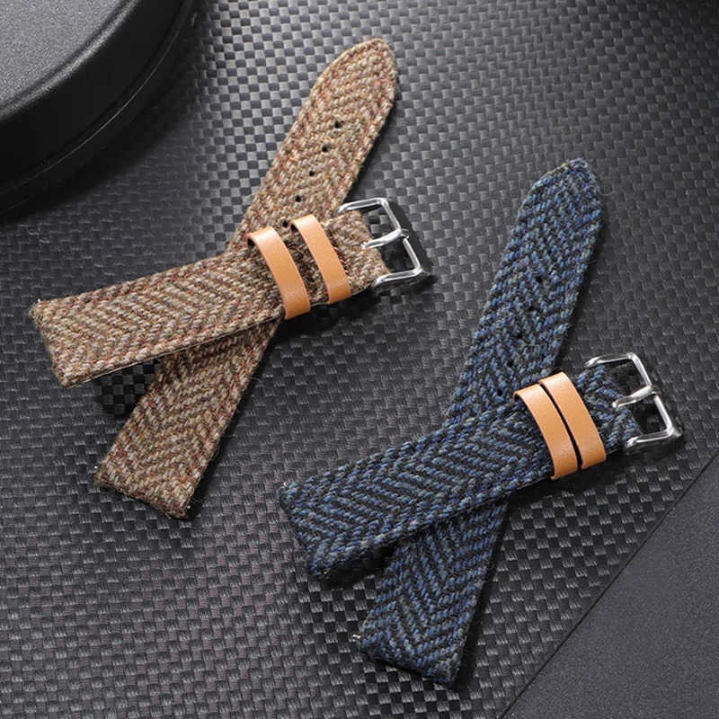 

18/20/22mm Vintage Nylon Leather Strap Cowhide Bracelet for Omega Watch Quick Release Replacement Wristband for Man Women
