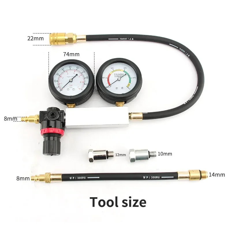 Cylinder Leak Detector Motorcycle Cylinder Pressure Gauge Diesel Test Toolkit Auto Engine Repair