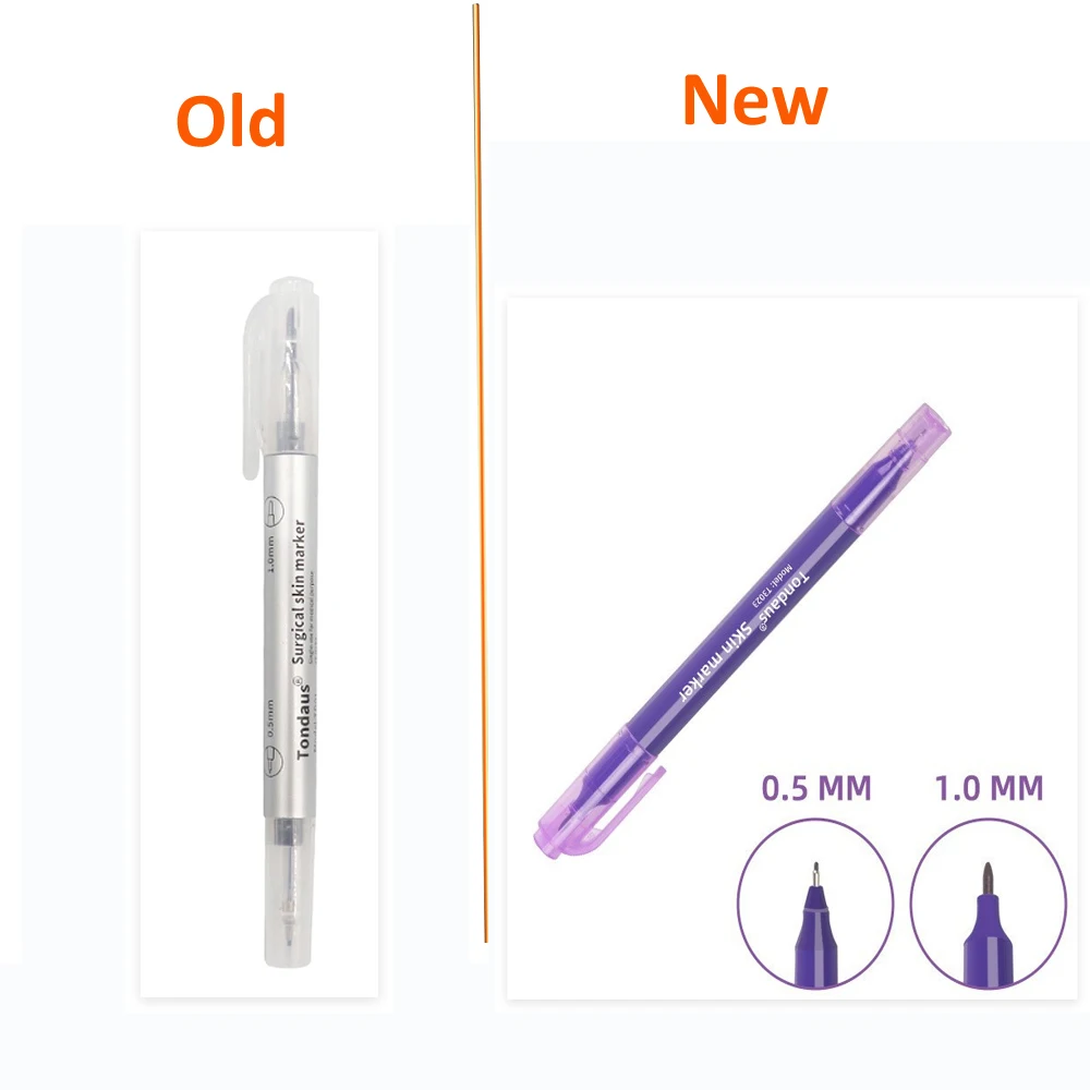 Neue Packung Einweg Medizinische Chirurgie Stift Mit Lineal Permanent Make-Up Körper Tattoo Piercing Scribe Haut Marker Stift – Detail 7
