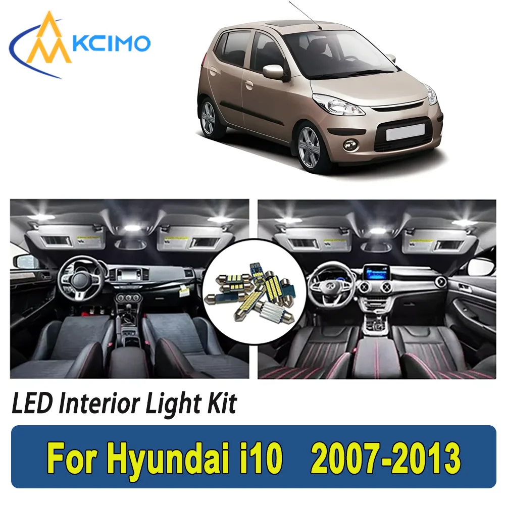 

New Light Bulb For Hyundai i10 (2007-2013) Premium Bright LED Interior Dome Map Trunk Light Kit Car Led Lamps Canbus Car LED