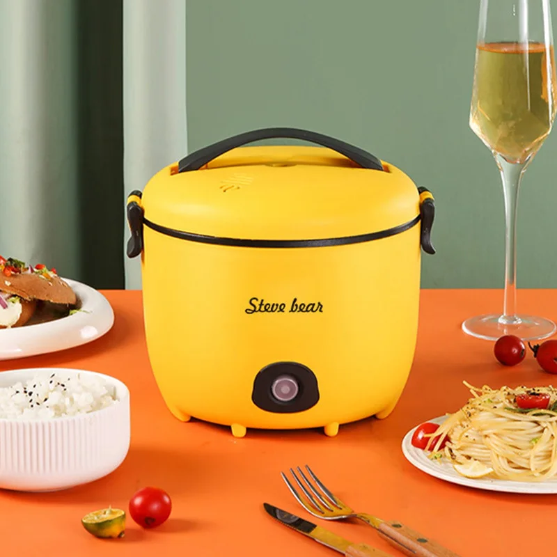 Cute Cartoon 1.8L 110V 220V Small Rice Cooker Portable Multi-function 3 in 1 Soup Pot Hot Pot Household Non-stick Pot